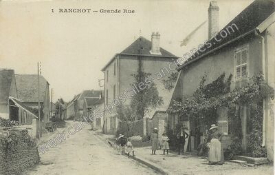 Carte postale ancienne Grande Rue — Ranchot (Jura)