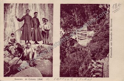 Carte postale ancienne Promenade aux Cascades du Hérisson — Saffloz (Jura)