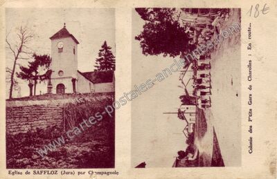 Carte postale ancienne Eglise de Saffloz par Champagnole — Saffloz (Jura)
