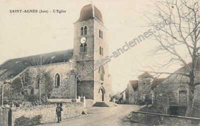 Carte postale ancienne L'Eglise — Sainte-Agnès (Jura)