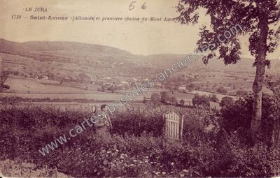 Carte postale ancienne Allonale et première chaîne du Mont Jura — Saint-Amour (Jura)