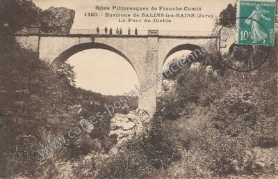 Carte postale ancienne Pont du Diable — Salins-les-Bains (Jura)