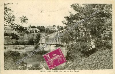 Carte postale ancienne Le Pont — Salans (Jura)