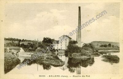 Carte postale ancienne Moulin du Pré — Salans (Jura)