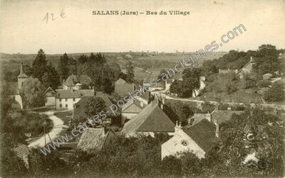 Carte postale ancienne Bas du Village — Salans (Jura)