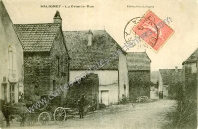 Carte postale ancienne La Grande-Rue — Saligney (Jura)