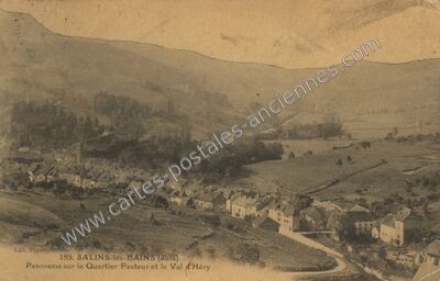 Carte postale ancienne Panorama sur le Quartier Pasteur et le Val d'Héry — Salins-les-Bains (Jura)