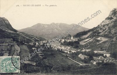 Carte postale ancienne Vue générale — Salins-les-Bains (Jura)