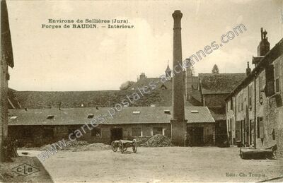 Carte postale ancienne Forges de Baudin — Sellières (Jura)