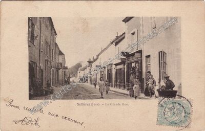 Carte postale ancienne La Grande Rue — Sellières (Jura)