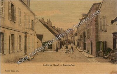 Carte postale ancienne Grande-Rue — Sellières (Jura)