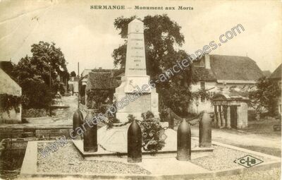 Carte postale ancienne Monument aux Morts — Sermange (Jura)