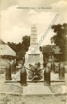 Carte postale ancienne Le Monument — Sermange (Jura)