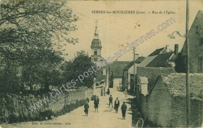 Carte postale ancienne Rue de l'Église — Serre-les-Moulières (Jura)