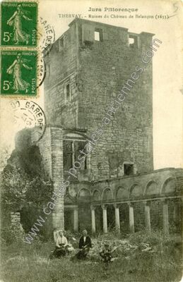 Carte postale ancienne Ruines du Château de Balançon (1633) — Thervay (Jura)