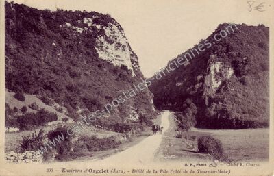 Carte postale ancienne Défilé de la Pile — La Tour-du-Meix (Jura)