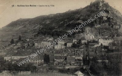 Carte postale ancienne Centre de la Ville — Salins-les-Bains (Jura)