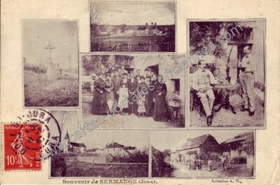 Carte postale ancienne Souvenir — Sermange (Jura)