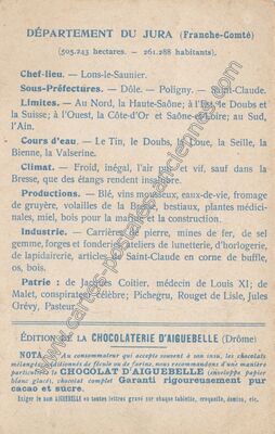 Carte postale ancienne Departement du Jura — Non Localisée (Jura)