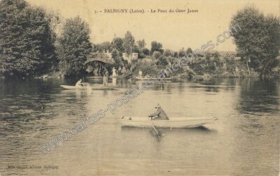 Carte postale ancienne Le Pont du Gour Janot — Balbigny (Loire)