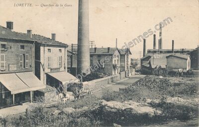 Carte postale ancienne Quartier de la Gare — Lorette (Loire)