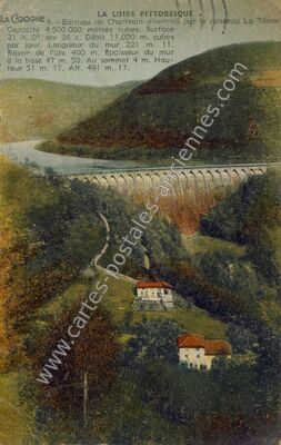 Carte postale ancienne Barrage de Chartrain — Renaison (Loire)