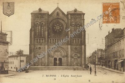 Carte postale ancienne L'Église Saint-Louis — Roanne (Loire)