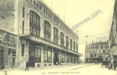 Carte postale ancienne PRIX FIXE & ENTRÉE LIBRE — Roanne (Loire)