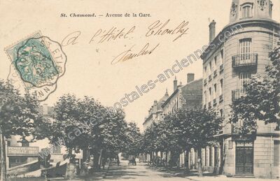 Carte postale ancienne Avenue de la Gare — Saint-Chamond (Loire)