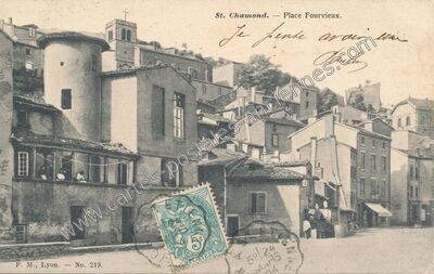 Carte postale ancienne Place Fourvieux — Saint-Chamond (Loire)