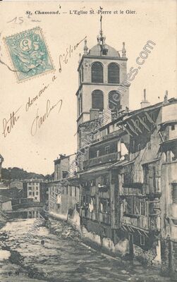 Carte postale ancienne L'Eglise St. Pierre et le Gier — Saint-Chamond (Loire)