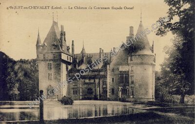 Carte postale ancienne Le Château d'e Contenson (façade Ouest) — Saint-Just-en-Chevalet (Loire)