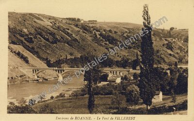 Carte postale ancienne Le Pont de VILLEREST — Villerest (Loire)
