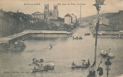 Carte postale ancienne Un Jour de Fête. La Joute — Rive-de-Gier (Loire)