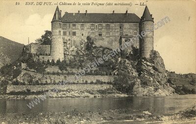 Carte postale ancienne Château de la voûte Polignac (côté méridional) — Polignac (Haute-Loire)