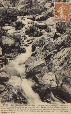 Carte postale ancienne Rapides de l'Allier — Langeac (Haute-Loire)