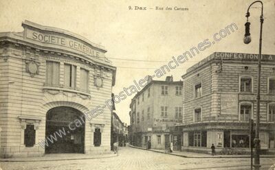 Carte postale ancienne Rue des Carmes — Dax (Landes)
