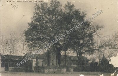 Carte postale ancienne Le chêne de St-Vincent de Paul — Saint-Vincent-de-Paul (Landes)