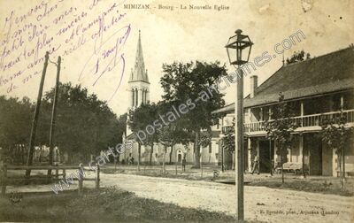 Carte postale ancienne Bourg - La Nouvelle Eglise — Mimizan (Landes)