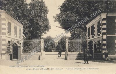Carte postale ancienne Caserne Bosquet (34e d'Infanterie) — Mont-de-Marsan (Landes)