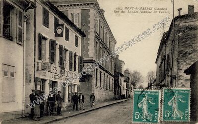 Carte postale ancienne Rue des Landes (Banque de France) — Mont-de-Marsan (Landes)