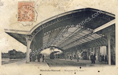Carte postale ancienne Marquise de la Gare — Mont-de-Marsan (Landes)
