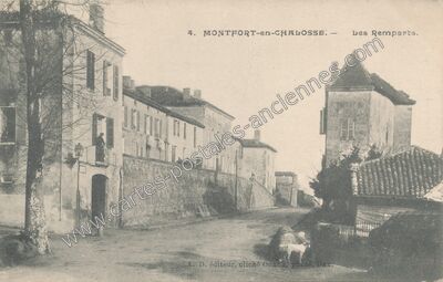 Carte postale ancienne Les Remparts — Montfort-en-Chalosse (Landes)