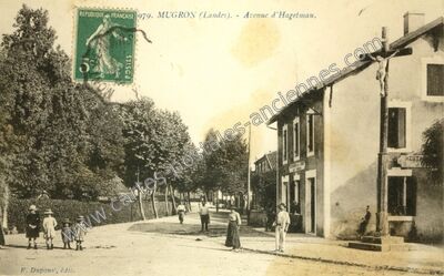 Carte postale ancienne Avenue d'Hagetmau — Mugron (Landes)