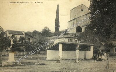 Carte postale ancienne Le Bourg — Orthevielle (Landes)