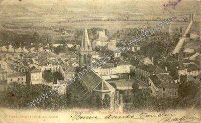 Carte postale ancienne Panorama de la Ville — Peyrehorade (Landes)