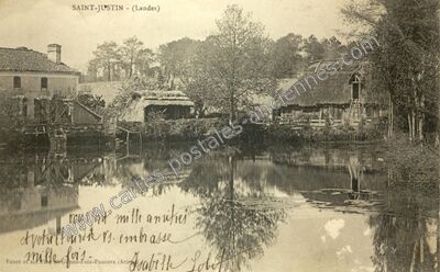 Carte postale ancienne St Justin — Saint-Justin (Landes)
