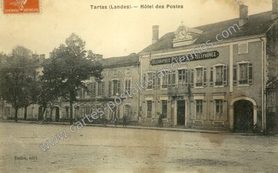 Carte postale ancienne Hôtel des Postes — Tartas (Landes)