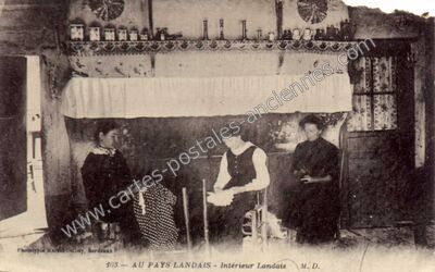 Carte postale ancienne Interieur Landais — Non Localisée (Landes)