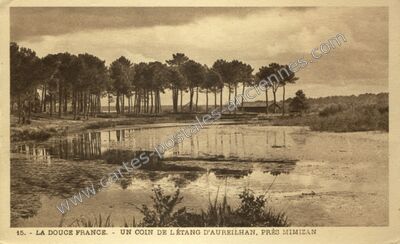 Carte postale ancienne La Douce France. - Un coin de l'étang d'Aureilhan — Aureilhan (Landes)
